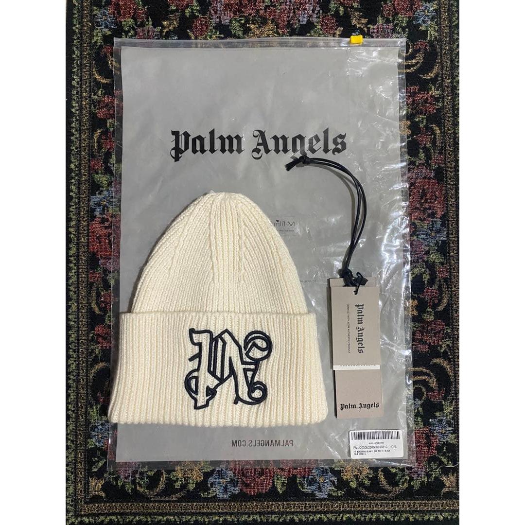 Used PALM ANGELS logo embroidery knit beanie