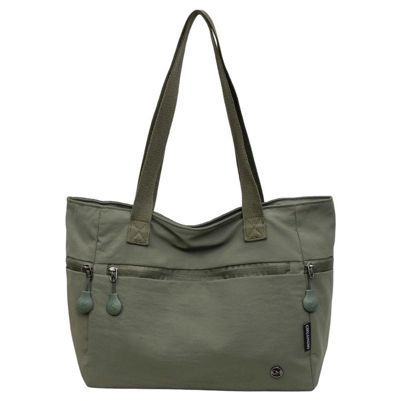 Cross-border Multi-compartment Commuter Tote - Large Capacity Solid Color Shoulder Bag for Outdoor Travel