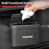 Car Push-Button Style Square Leather Multi Functional Organizer Box Trash Can For VW Tiguan Scirocco Jetta Beetle Golf PassatSZ1