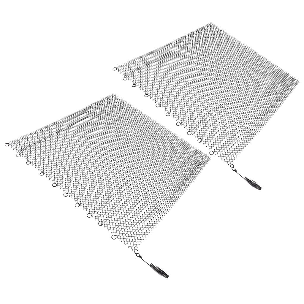 Fireplace Mesh Screen Curtain 2 Wide Panels Hanging Replacement Screens for Home Wood Burning