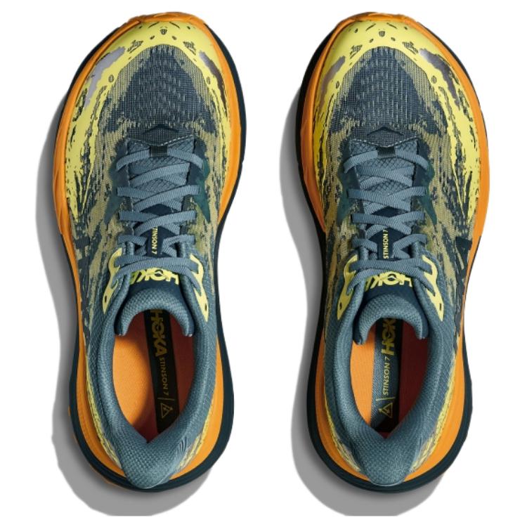 HOKA One One Stinson 7 Bekväma Mångsidiga Slitstarka Låga Löparskor Herr sneakers Grön Orange Gul 1141530-MWL