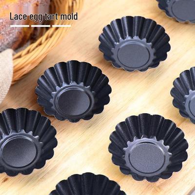 Carbon Steel Non-stick Chrysanthemum Egg Tart Pudding Mold, 3-Inch Baking Utensil