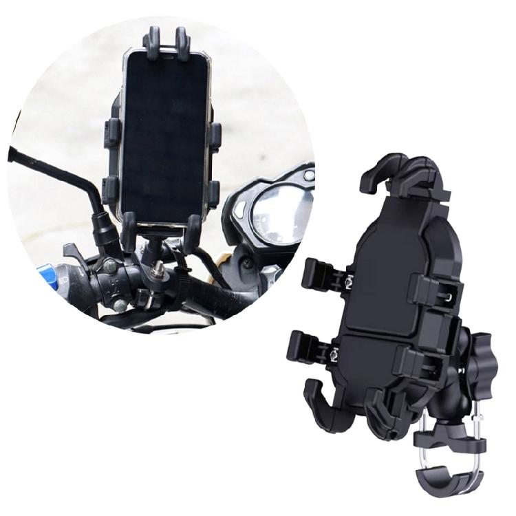 Motorcycle Phone Holder Vibration Damping System Universal Smartphone Clamp Quick Adjust Mount Shockproof For Bike
