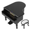 Dollhouse Piano 1:12 Scale Music Box Easy Operation Durable Miniature Piano with Bench for DIY