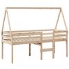 VidaXL Lit haut avec toit 90x190 cm bois de pin massif, lit, cadre de lit, lit mezzanine, meuble de chambre à coucher, 3282098