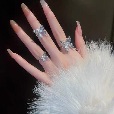 Liquid Bow Open Ring Niche Light Luxury Temperament High Sense Exquisite Personality Fashion Adjustable Index Finger Ring