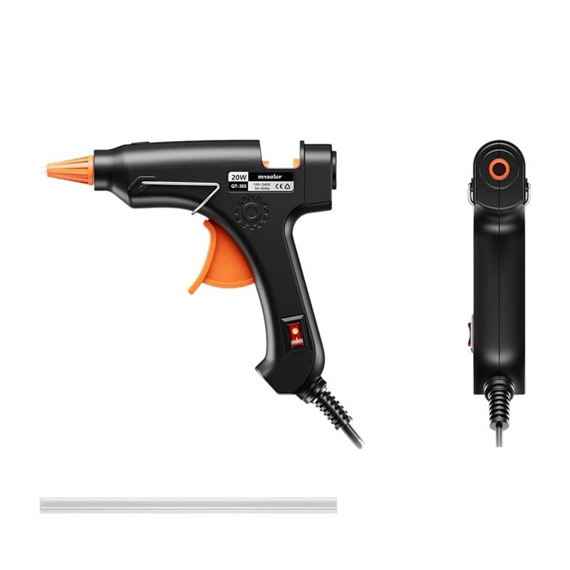 

A96I-Mini Hot Glue Tool W/30Pc Glue Sticks For DIY Projects Arts And Crafts 20W Glue Tool Home Easy To Use Repairs (Black) US Pl чорний