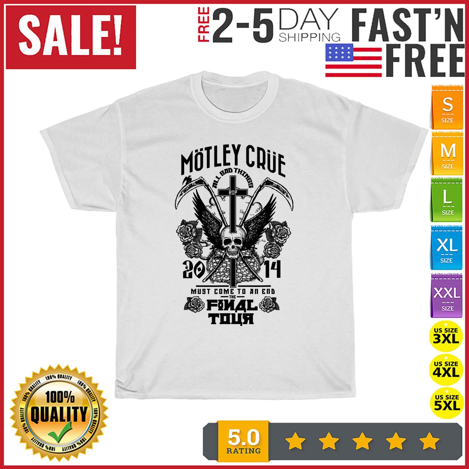 Motley Crue 2014 Final Tour Vintage T Shirt Mens Womens Tees Top Men Fashion 2023 Women T Shirt Mens Womens Tees Top Short S