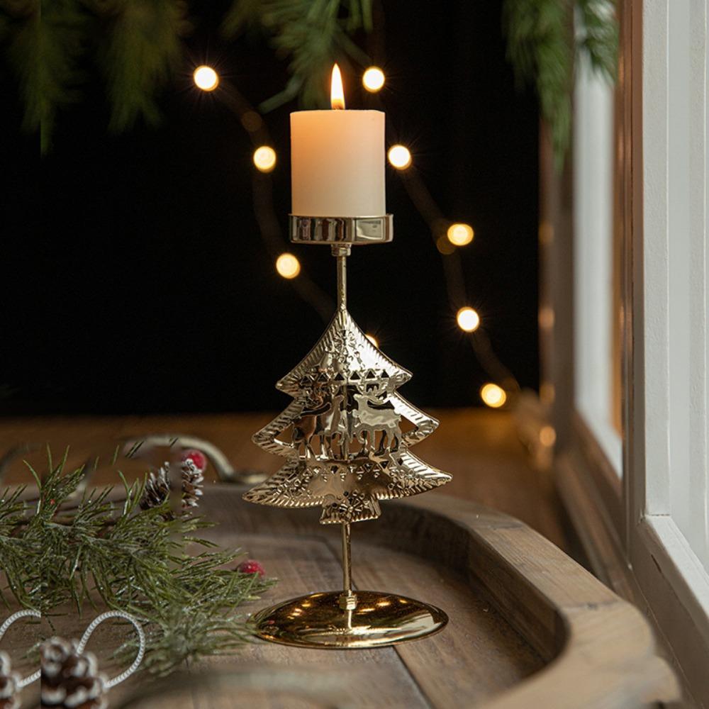 Decorative Xmas Tealight Holder Elk Christmas Candlestick  Wedding Party
