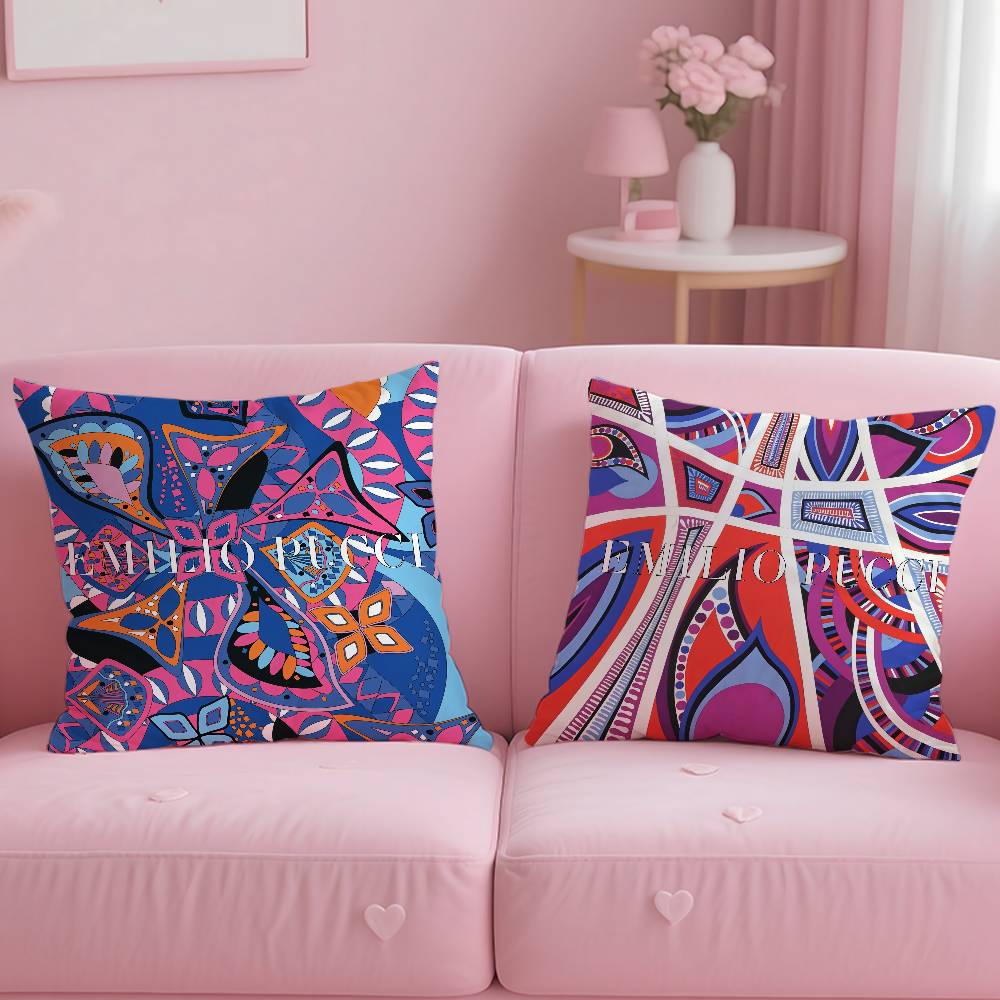 E-Emilio Logo P-Pucci Pillow Case Safe Custom Photo Pillow, Anti-fade Brushed Fleece Cushion, Maternal & Infant Safe.