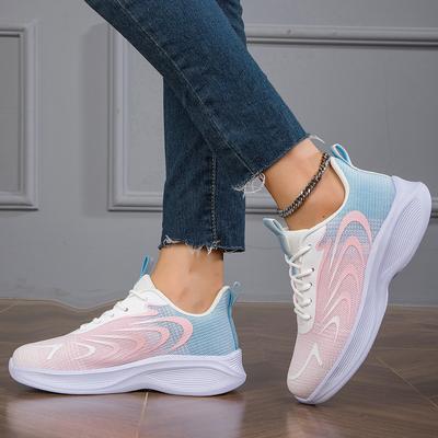 Running Shoes Women's New Versatile Mesh Running Shoes Lightweight Shock Absorption Student White Casual Sports Shoes Women's Shoes