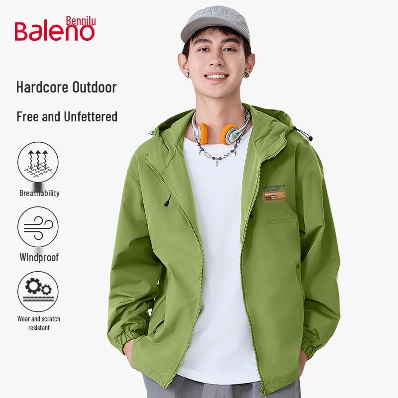 

Baleno Men s Loose Fit Water-Repellent Hiking Jacket 5XL