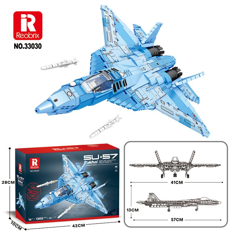 1365PCS SU-57 Stealth Fighter Building Blocks Russian Air Force Aircraft Model Bricks Toys Desktop Display Boys Toys Kids Gifts