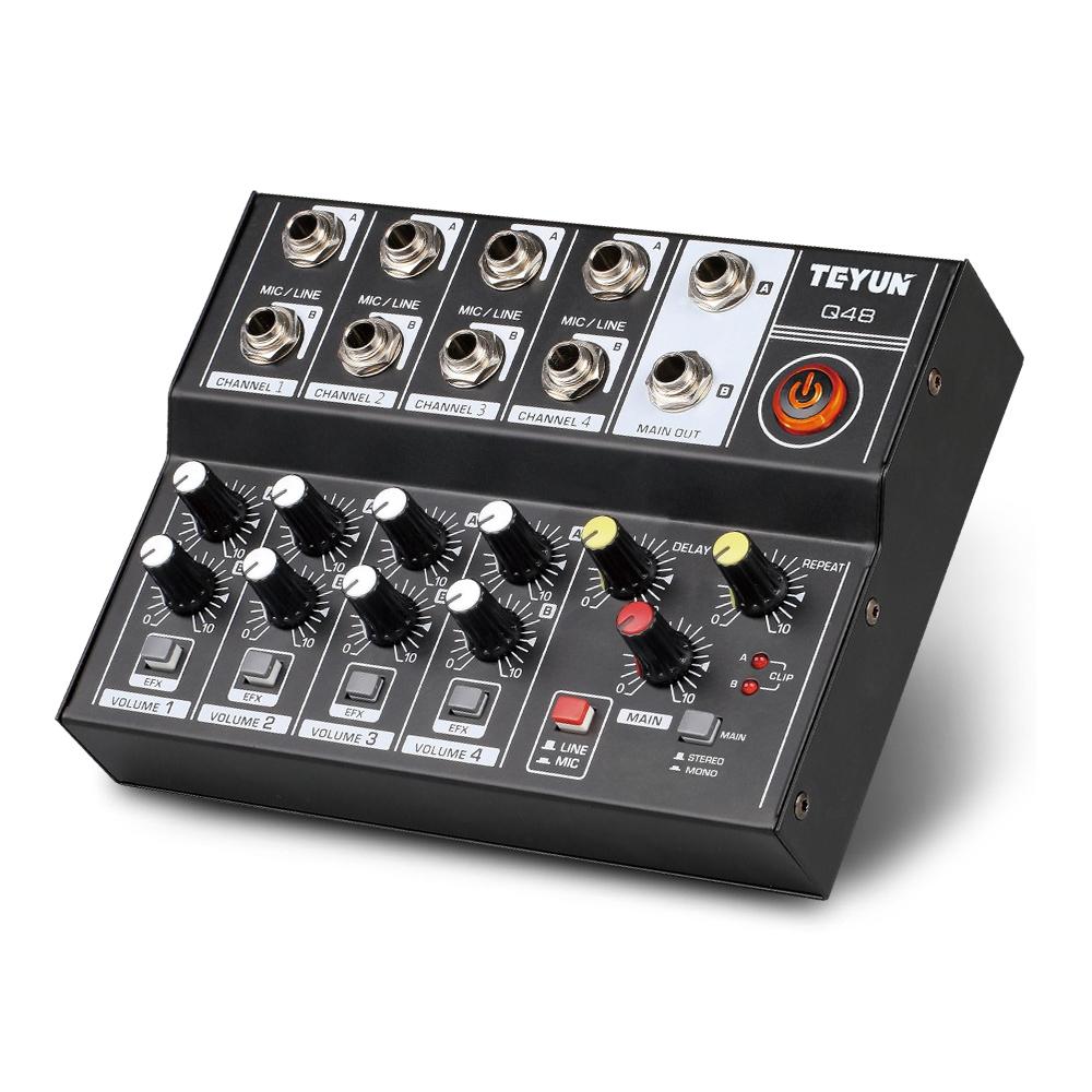 8 Channel Multifunctional USB Audio Mixer Portable Sound Mixer Professional Home Use Dual Microphone Inputs Sound Mixer