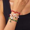 Weihnachten Bunte Perlen Mehr Element Anhänger Armbänder Für Frauen Weihnachtsmann Schneeflocke Baum Elch Armband Party Schmuck