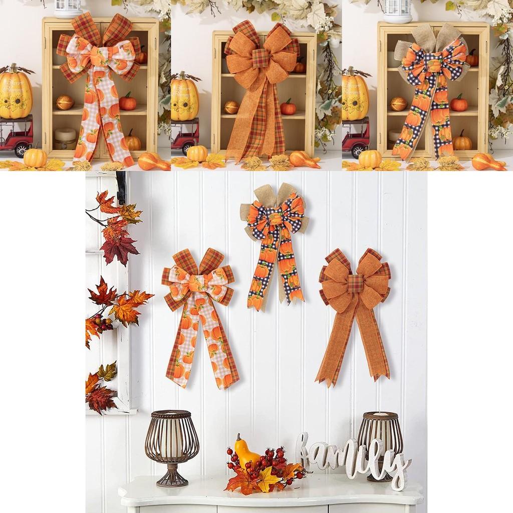 Charmante Thanksgiving Dekorative Hängeaccessoires mit schöner Kürbiskranzschleife