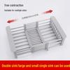Telescopic Stainless Steel Sink Drain Rack - Multipurpose Basket for Dishwashing, Vegetable & Fruit Storage