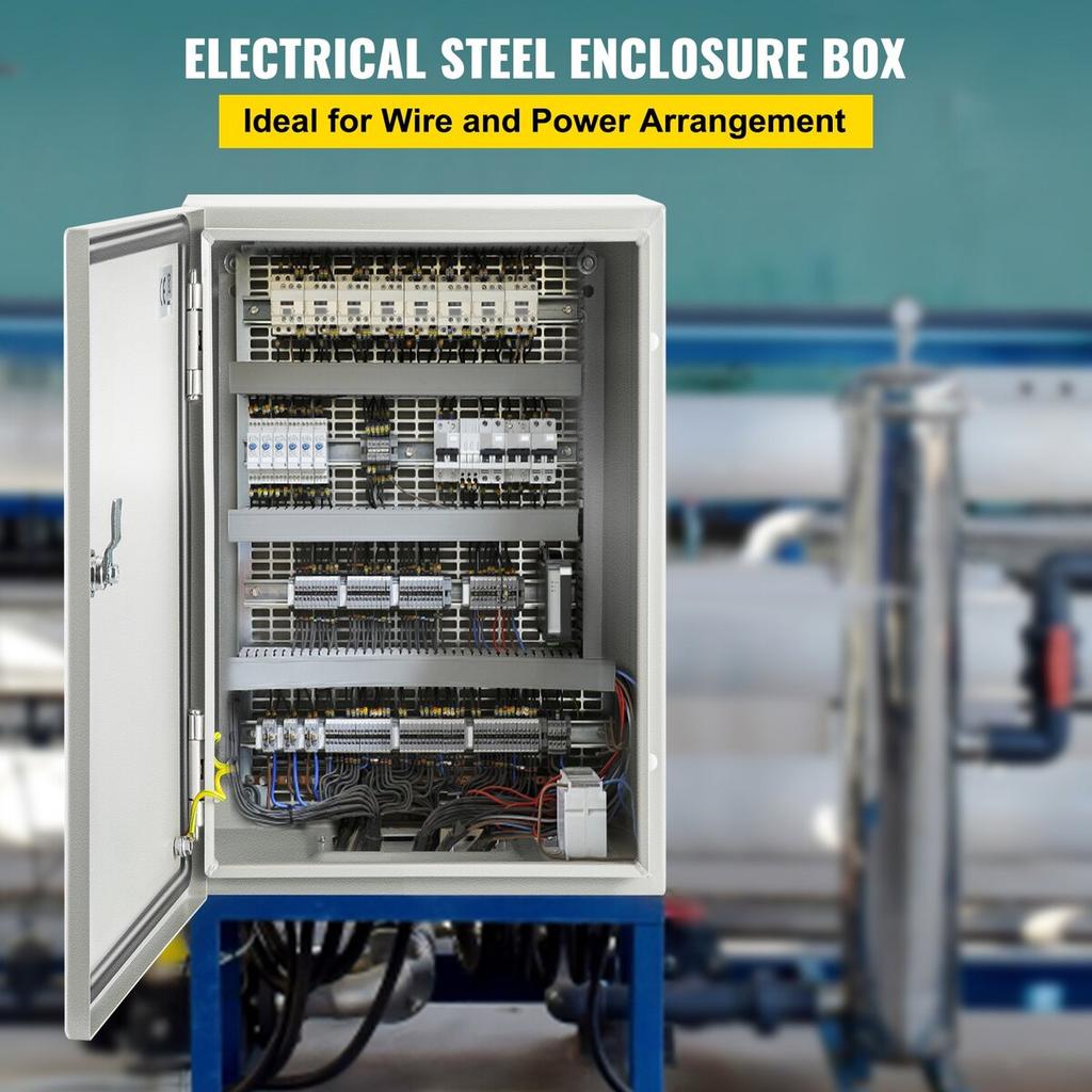 NEMA Steel Enclosure ,12 x 8 x 6\'\' NEMA 4X Steel Electrical Box, IP66 Waterproof & Dustproof, Outdoor/Indoor Electrical Junction Box, with Mounting