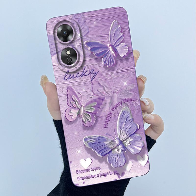 For OPPO A17 A17K 2022 CPH2477 Case Back Cover Cute Panda Sweet Girls Soft Silicone TPU Phone Case Shockproof Protective Casing