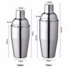 5 Pcs/set Stainless Steel Cocktail Shaker Set Shaker Mixing Spoon Ice Forceps Filter Measuring Cup Reusable Professional Bartending Tool