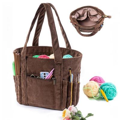 Stricken Tasche Garn Lagerung Organizer mit Reißverschluss Große Kapazität Mehrzweck Tragbare Stricken