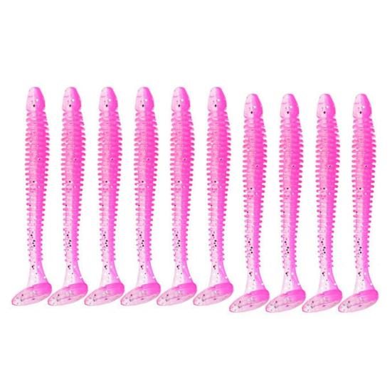 10/30/50Pcs Fishing Lures Soft Baits with T-Tail Vibrant Color Tear-Resistant Reusable Flexible Soft Artificial Lures Fake Baits