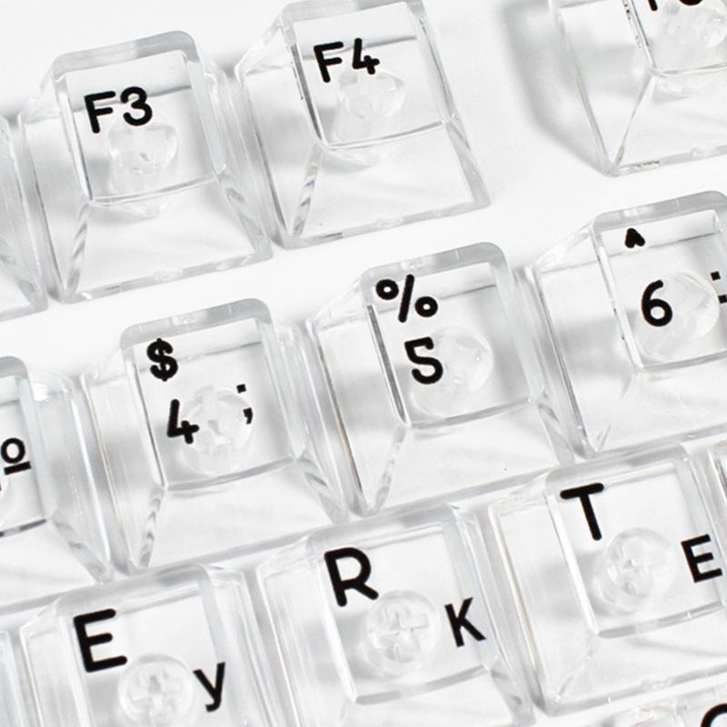 Keycaps Lettere Trasparenti Cristallo Russo 132 Tasti Profilo Originale Keycap PC per Tastiere Meccaniche Layout Retroilluminati RGB