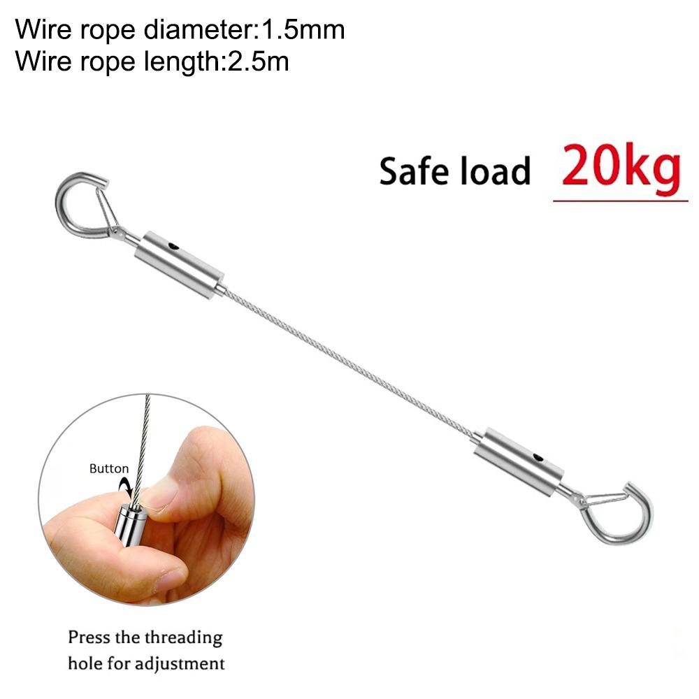 New Stainless Steel Wire Rope Adjustable Automatic Retractable Fastening Suspension Lanyard
