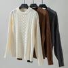 Vintage Autumn Winter Loose O Neck Sweater Long Sleeve Solid Color Knitwear Top Cardigan