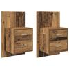 Wall Mounted Nightstand 2 Pcs Reclaimed Wood Look 48.5 X 32.5 X 80 Cm