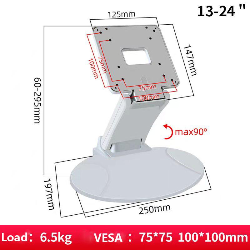 14-24" Desktop Monitor Holder with VESA Hole Folding TV Screen Stand Screen Mount Support Metal Bracket for Office Home School