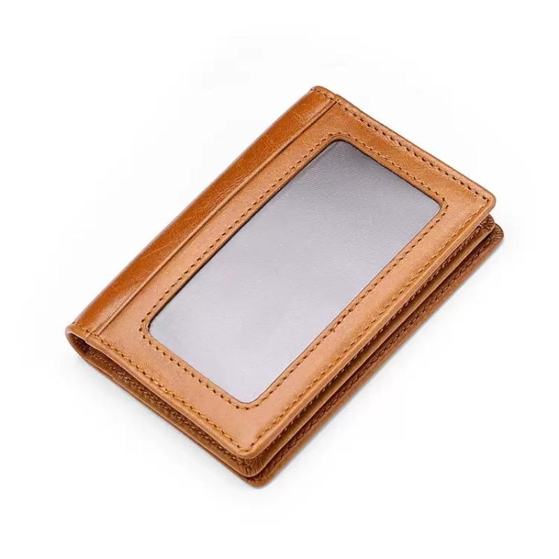 Stilvolle Einfachheit für Herren und Damen, Leder-Geldbörse, Ausweishülle, Visitenkartenetui, antimagnetische RFID-Diebstahlsicherung, kleine Geldbörse für Karten