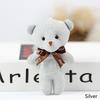 12CM Teddy Bear Plush Toy with Ribbon Bow Siamese Bears Toys Key Chain Pendant Gifts for Children Kids Toy Wedding Gifts