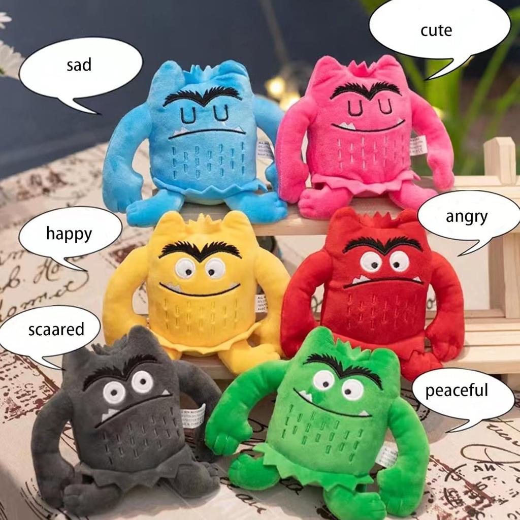 Ungiftig 6 Stück/Set Kawaii Farbmonster Plüschpuppen Set - 6 Farben Kinder Monster Farbe Emotion Kuscheltiere Für Kinder Geburtstagsgeschenke