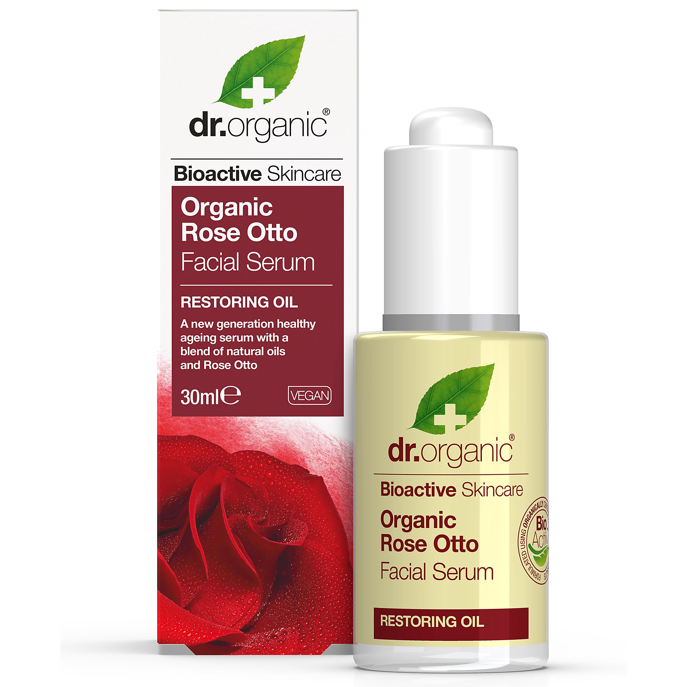 

Восстанавливающая сыворотка для лица с маслом розы Отто Dr.Organic 30 мл