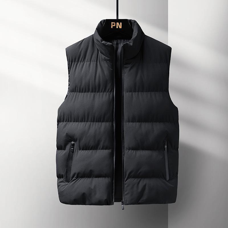Men's Casual Stand Collar Cotton Vest Autumn Winter Plus Size Men's Warm Vest Jacket