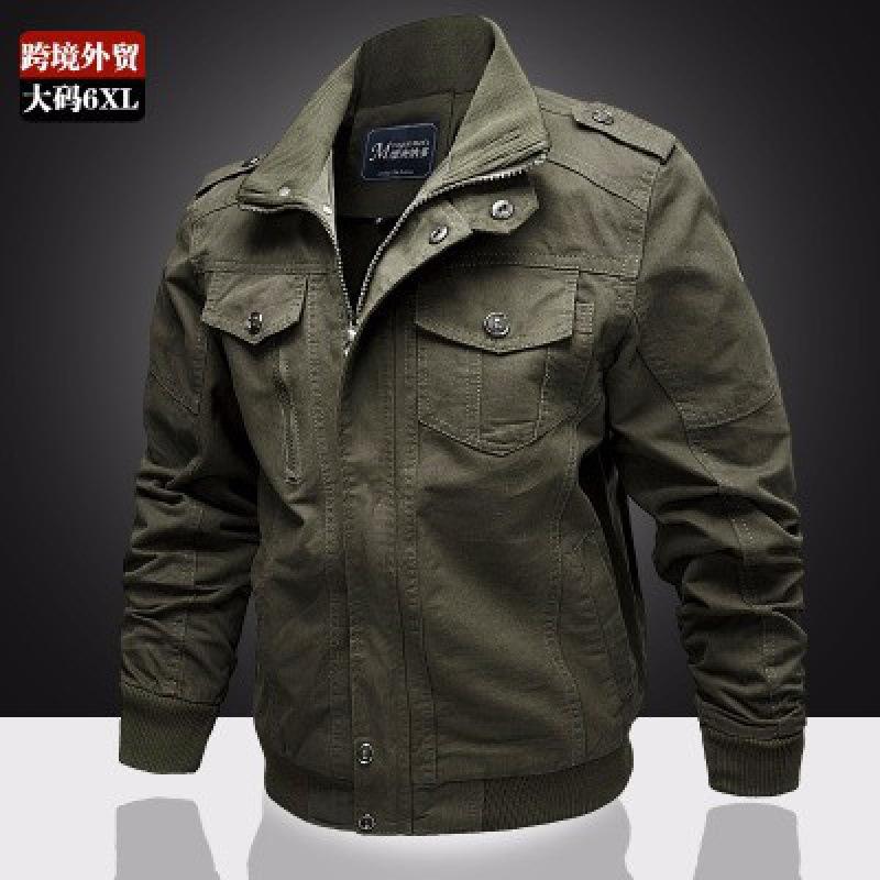Spring New Men's Casual Cotton Military Jacket Outdoor Loose Large Size Tooling Jacket