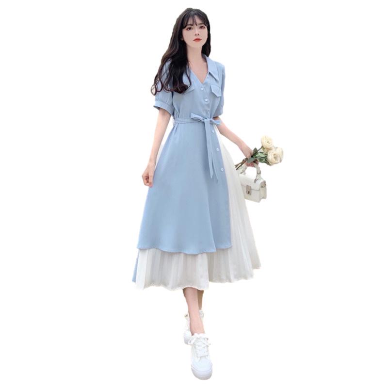 Plus Size Women's Slimming Long Dress - Elegant Cover Belly Design