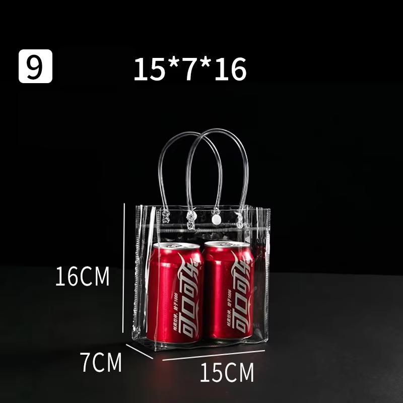 Clear Plastic Gift Bags With Handle Transparent Bag Reusable Tote Bag Pvc Goodie Bags For Wedding Party Supplies, Cosmetic Bag