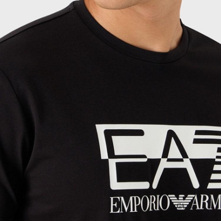 Emporio Armani FW23 EA7 Series Logo Print Crew Neck Short Sleeve T-Shirt Men tops Black 6RPT62PJ03Z0200