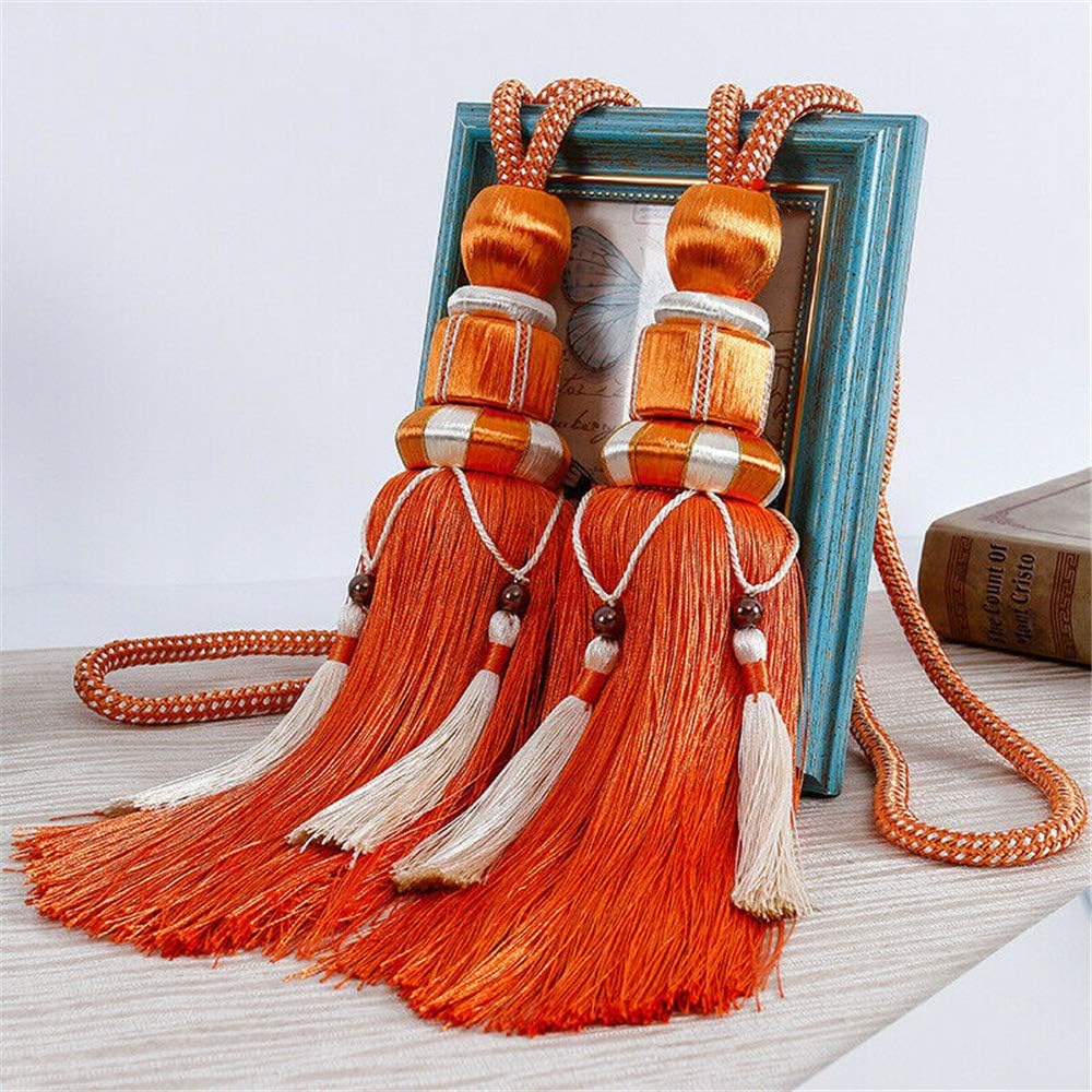 A Pair of Curtains Hanging Balls Gold Wire Tie Ties Hanging Ball Ropes Decorative Tassels Double Balls