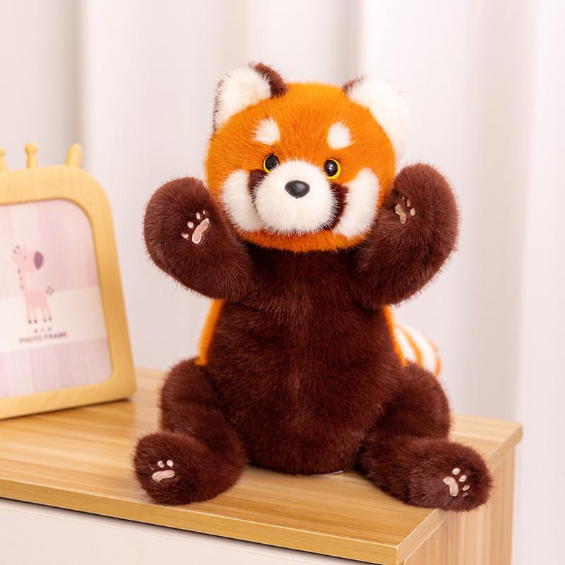

Red Plush Panda Toy Cute Sitting Posture Cartoon Childrens Birthday Doll Gift