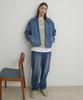 COVERNAT Denim Zip-Up Jacket Blue