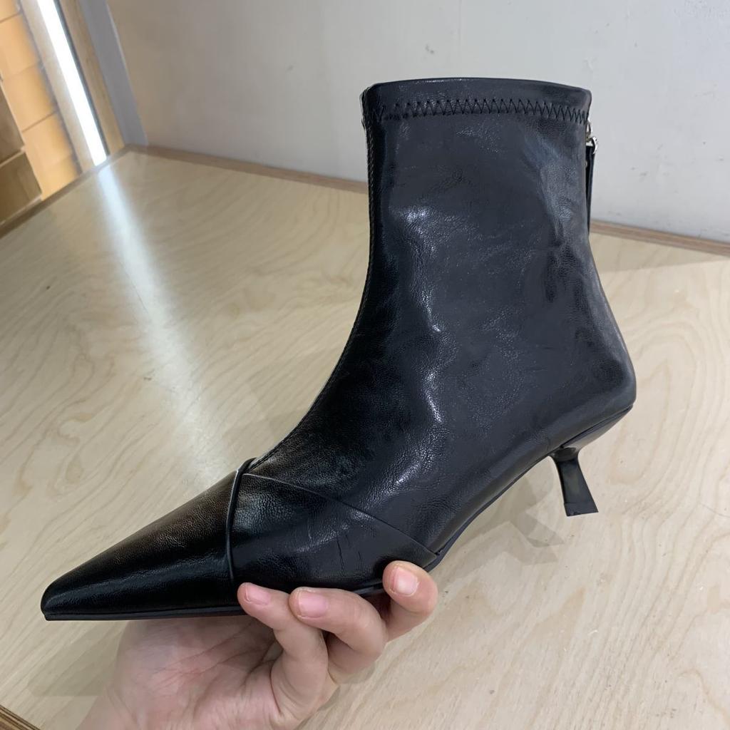 Stivali Bassi Nuovi Stili Autunno/Inverno a Punta, Tacchi Sottili, Stivali da Lavoro, Scarpe da Donna