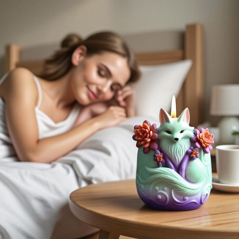 Flexible Reusable Flowerpot Mold with Detailed Foxes Design Silicone Texture for Resin Concrete Cement Crafting