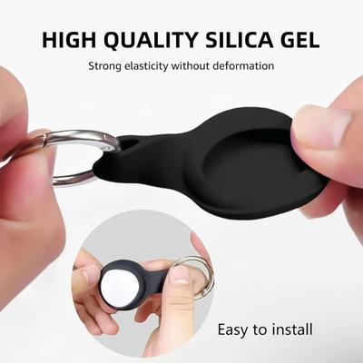 Cover for Apple Airtags Case Liquid Silicone Protective Shell Tracker Accessories Anti-scratch Sleeve Keychain Air Tag Case