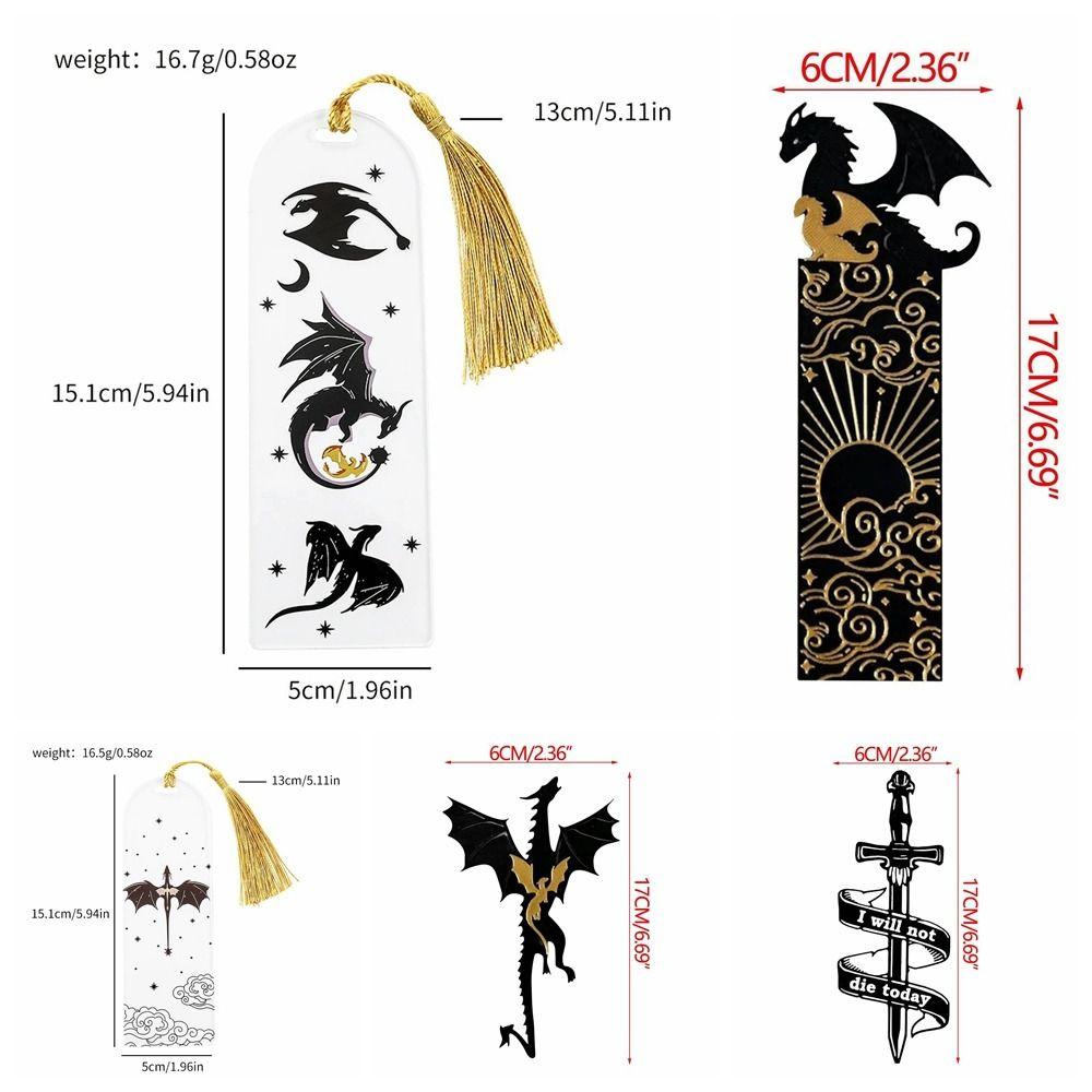 Transparency Black Dragon Book Mark Gothic Punk Reading Supplies Anime Book Tags Collection