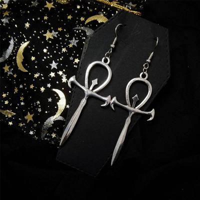 Upír Ankh Náušnice Půlměsíc Náušnice Bohyně Měsíce Náušnice Pohanské náušnice