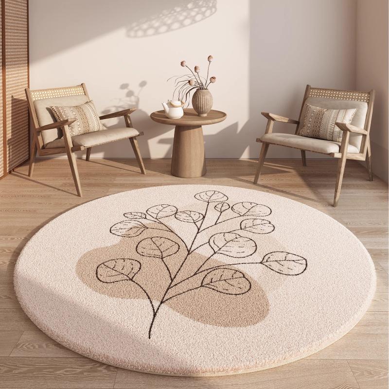 Moderní styl dekorace obývacího pokoje Kulatý koberec Zesílené plyšové koberce do ložnice Domů Nadýchaná měkká podložka na podlahu Pratelný kobereček k posteli