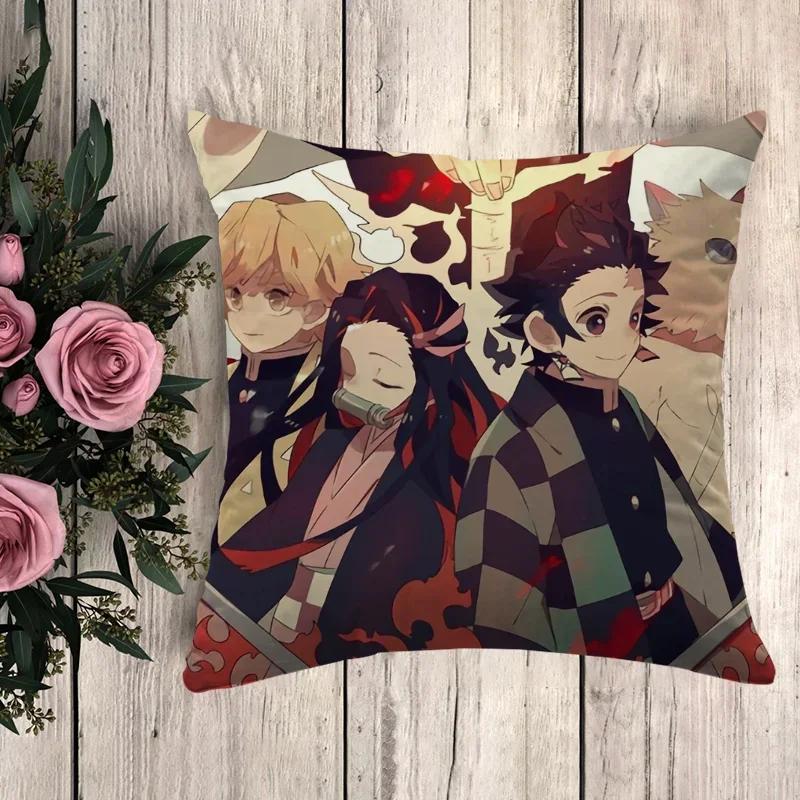 Kissen Demon Slayer Dekorative Kissenhülle Kissenbezug x Kissenbezüge Herbstdeko Sofakissen Bezüge für Bettkissen